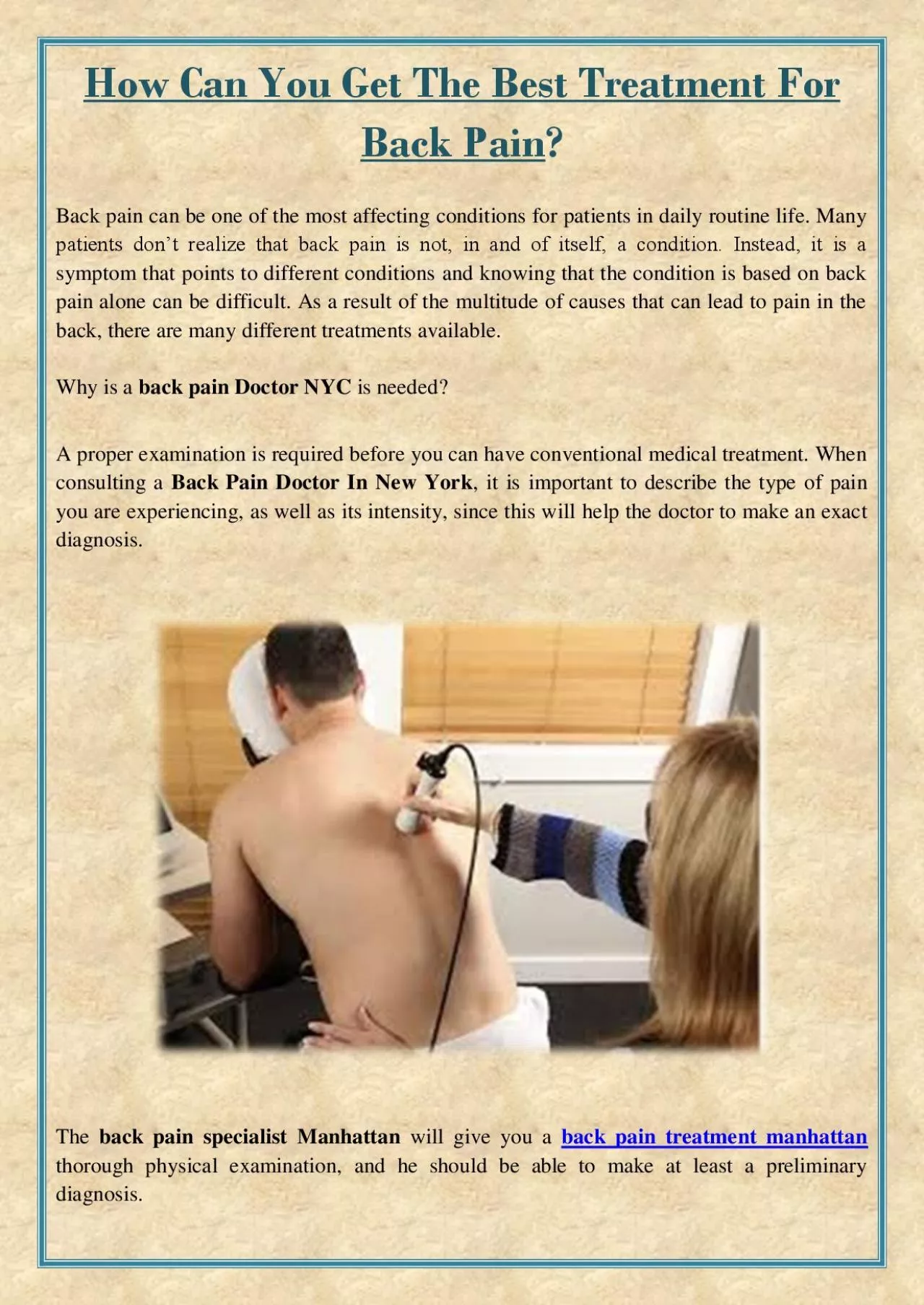 PDF-How Can You Get The Best Treatment For Back Pain?