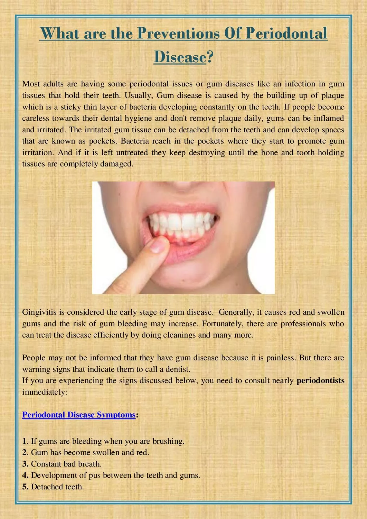 PDF-What are the Preventions Of Periodontal Disease?