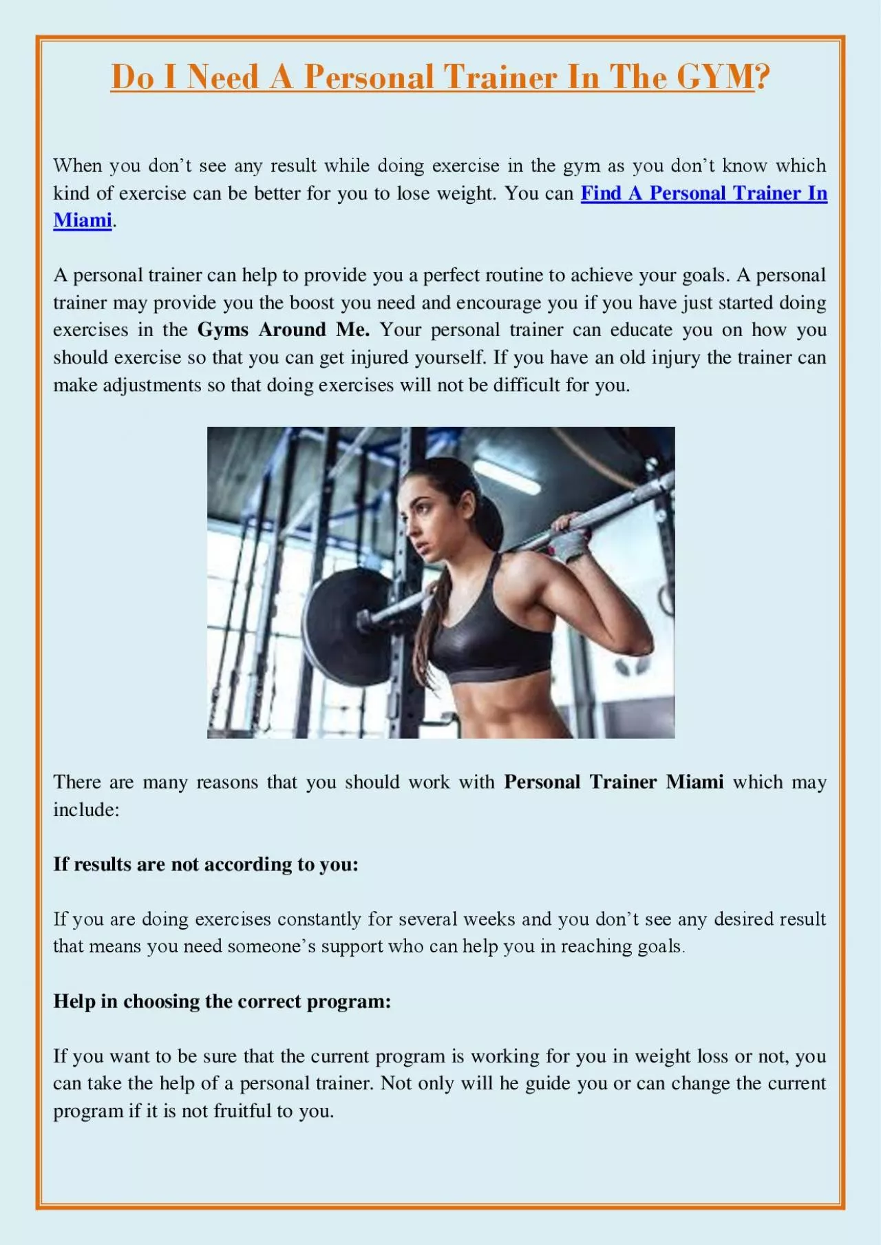 PDF-Do I Need A Personal Trainer In The GYM?