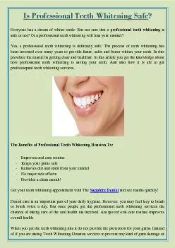 Is Professional Teeth Whitening Safe?