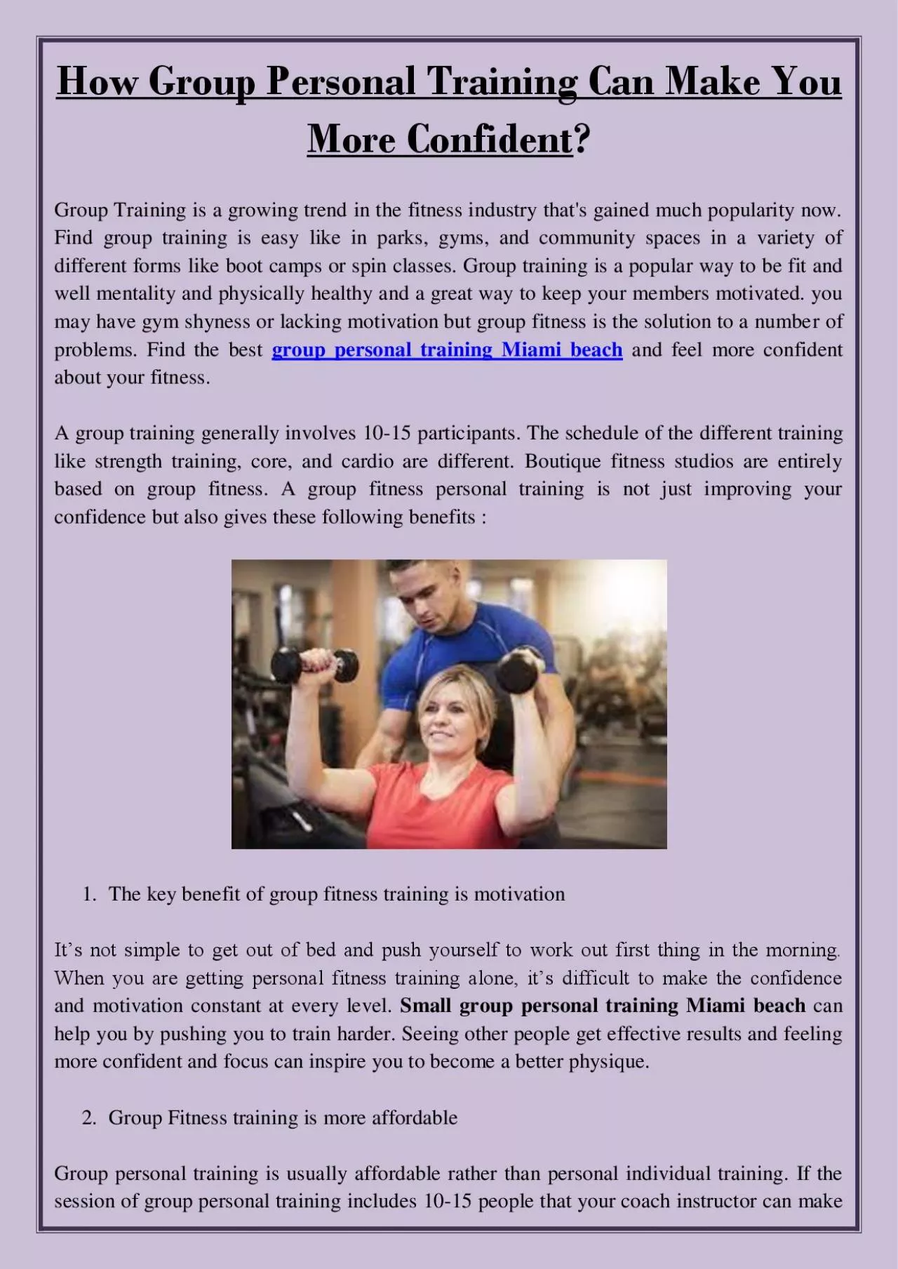 PDF-How Group Personal Training Can Make You More Confident?