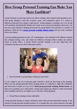 How Group Personal Training Can Make You More Confident?