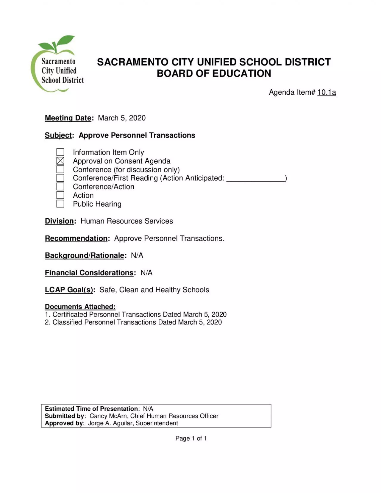 PDF-SACRAMENTO CITY UNIFIED SCHOOL DISTRICTBOARD OF EDUCATIONAgenda Item#