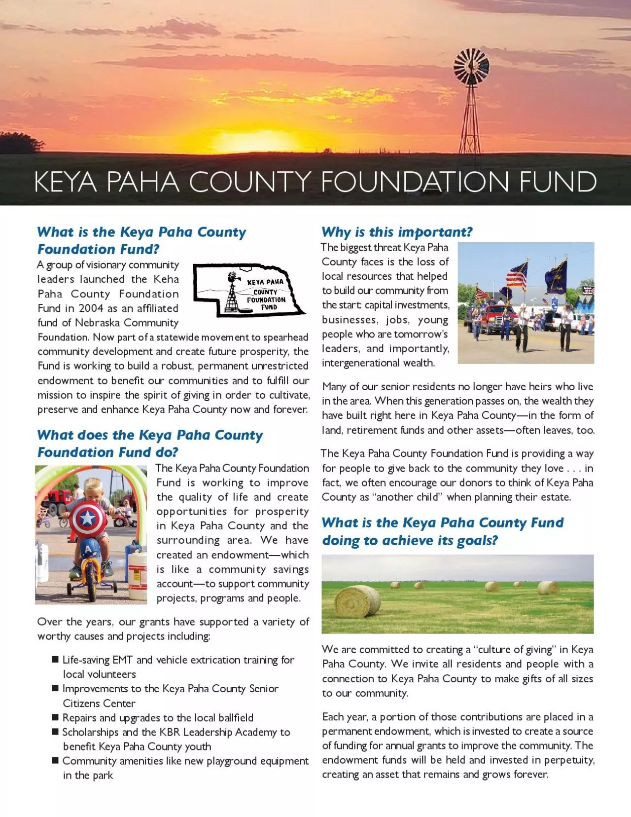 PDF-What is the Keya Paha County Foundation Fund?A group of visionary comm