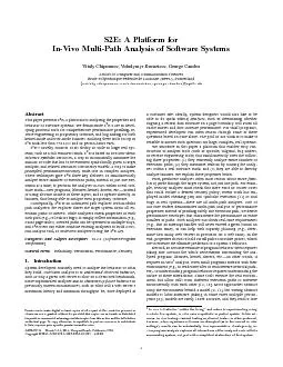 S2E:APlatformforIn-VivoMulti-PathAnalysisofSoftwareSystemsVitalyChipou