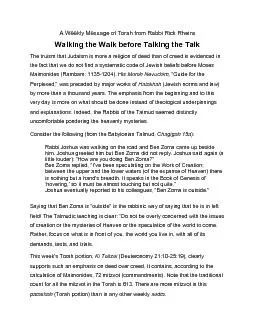 A Weekly Message of Torah from Rabbi Rick RheinsWalking the Walk befor