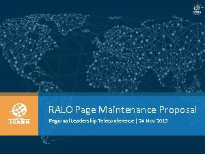 RALO Page Maintenance Proposal