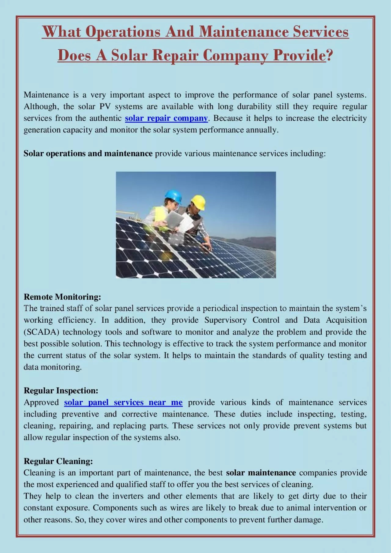 PDF-What Operations And Maintenance Services Does A Solar Repair Company Provide?