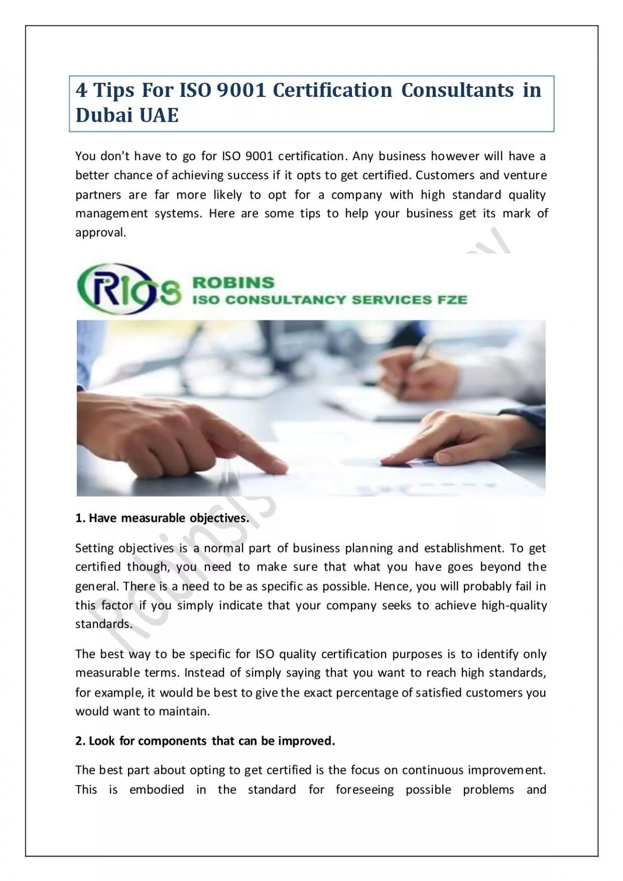 PDF-4 Tips For ISO 9001 Certification Consultants in Dubai UAE