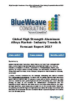 GlobalHigh Strength Aluminum Alloys Market- Industry Trends & Forecast Report 2027