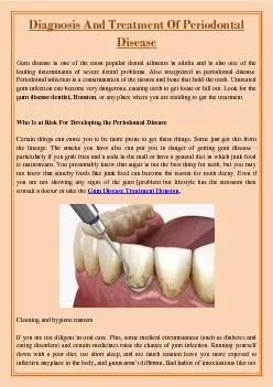 Diagnosis And Treatment Of Periodontal Disease