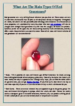 What Are The Main Types Of Red Gemstones?