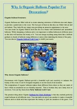 Why Is Organic Balloon Popular For Decorations?
