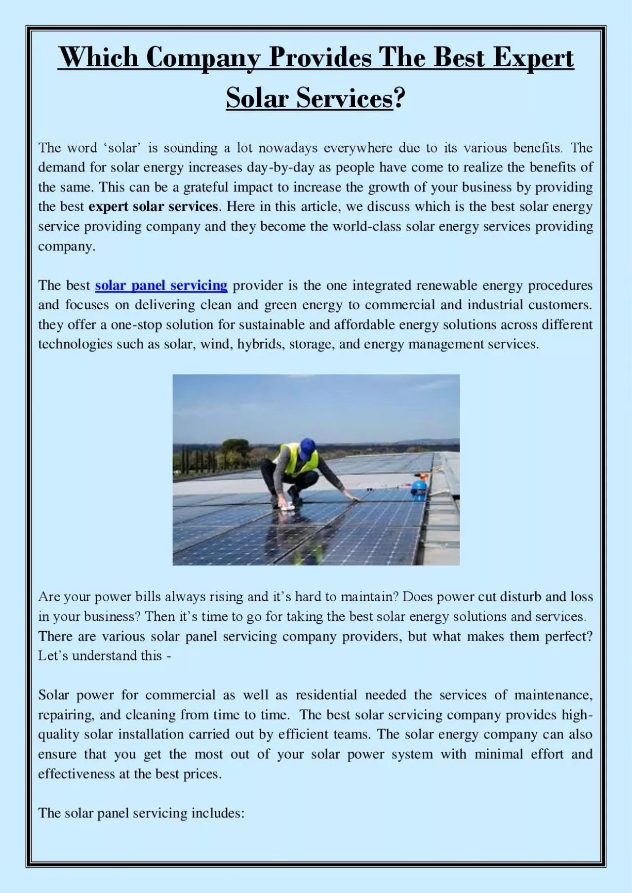 PDF-Which Company Provides The Best Expert Solar Services?