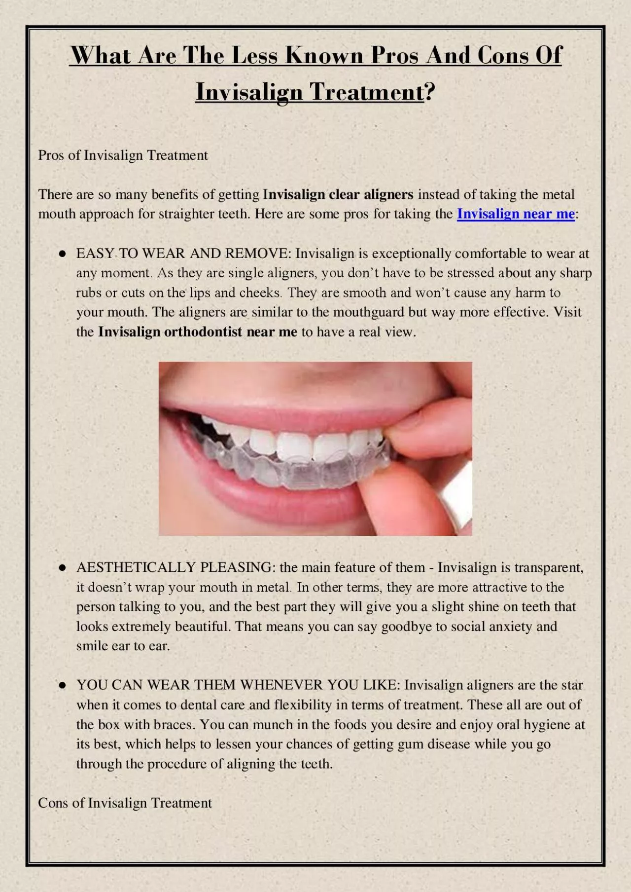 PDF-What Are The Less Known Pros And Cons Of Invisalign Treatment?