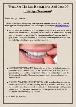What Are The Less Known Pros And Cons Of Invisalign Treatment?