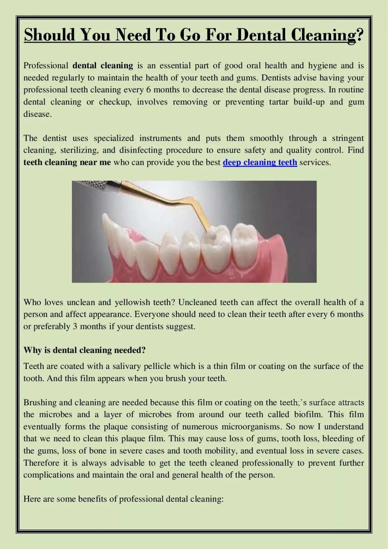 PDF-Should You Need To Go For Dental Cleaning?