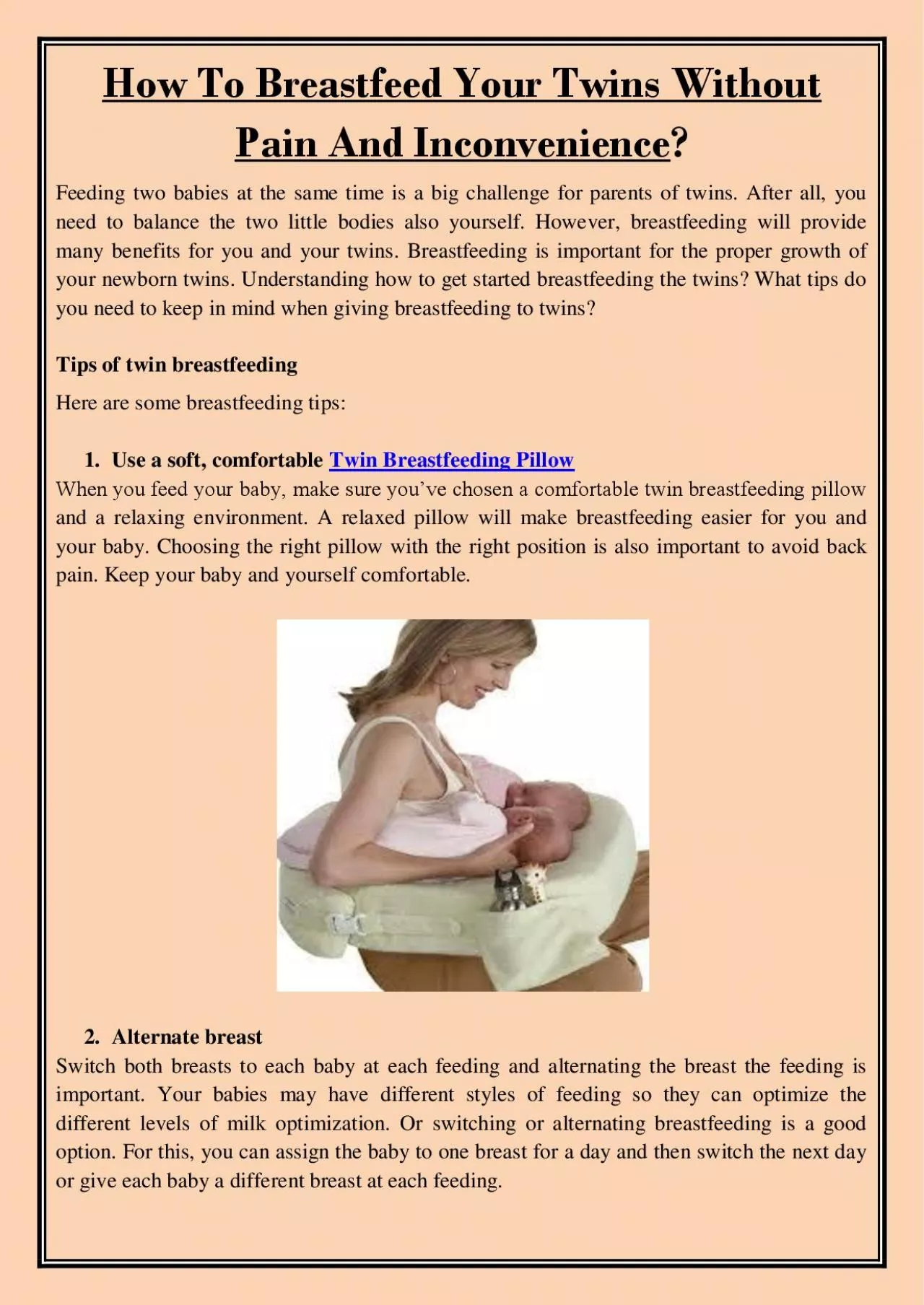 PDF-How To Breastfeed Your Twins Without Pain And Inconvenience?