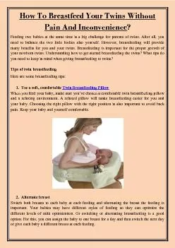 How To Breastfeed Your Twins Without Pain And Inconvenience?