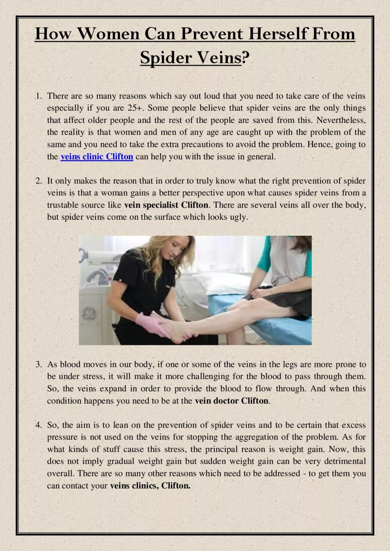 PDF-How Women Can Prevent Herself From Spider Veins?