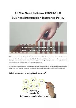 All You Need to Know COVID-19 & Business Interruption Insurance Policy