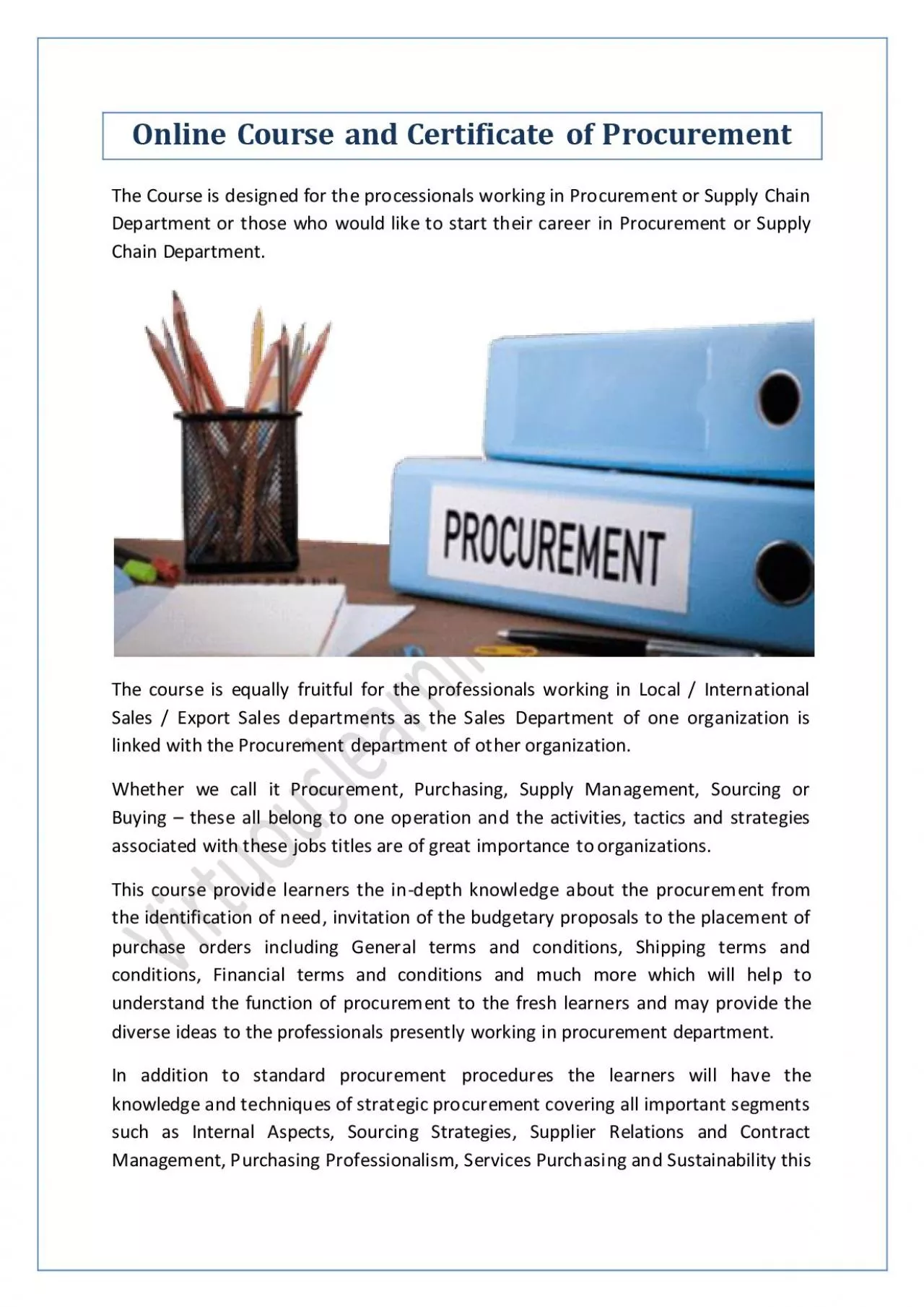 PDF-Online Course and Certificate of Procurement