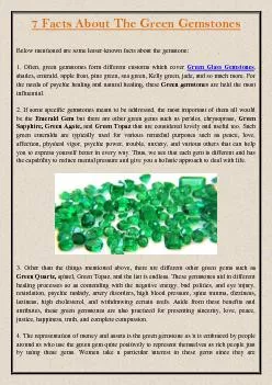 7 Facts About The Green Gemstones