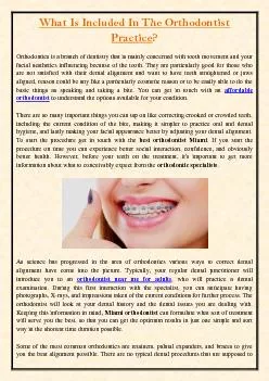 What Is Included In The Orthodontist Practice?