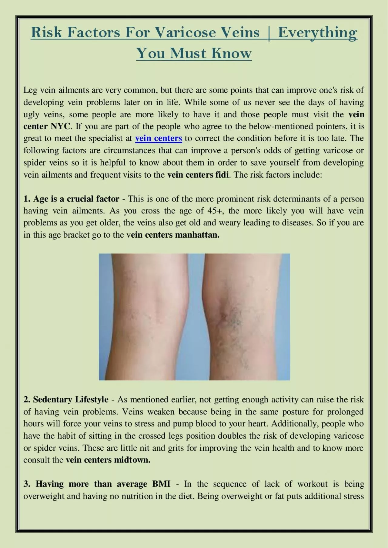 PDF-Risk Factors for Varicose Veins | Everything You Must Know