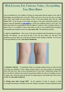 Risk Factors for Varicose Veins | Everything You Must Know