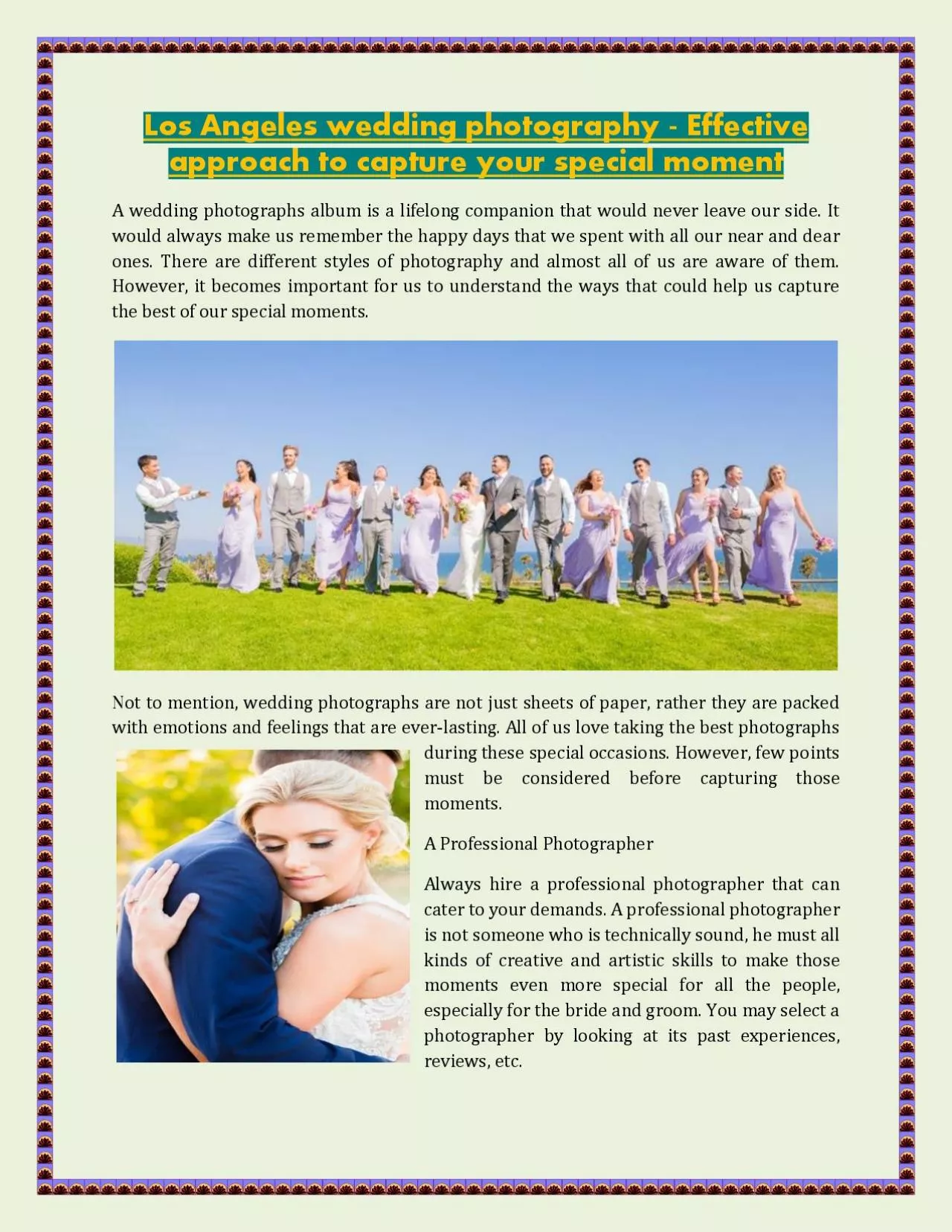 PDF-Los Angeles wedding photography - Effective approach to capture your special moment