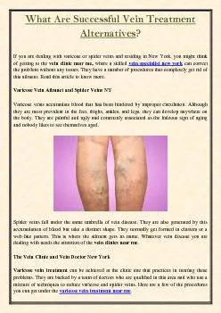 What Are Successful Vein Treatment Alternatives?