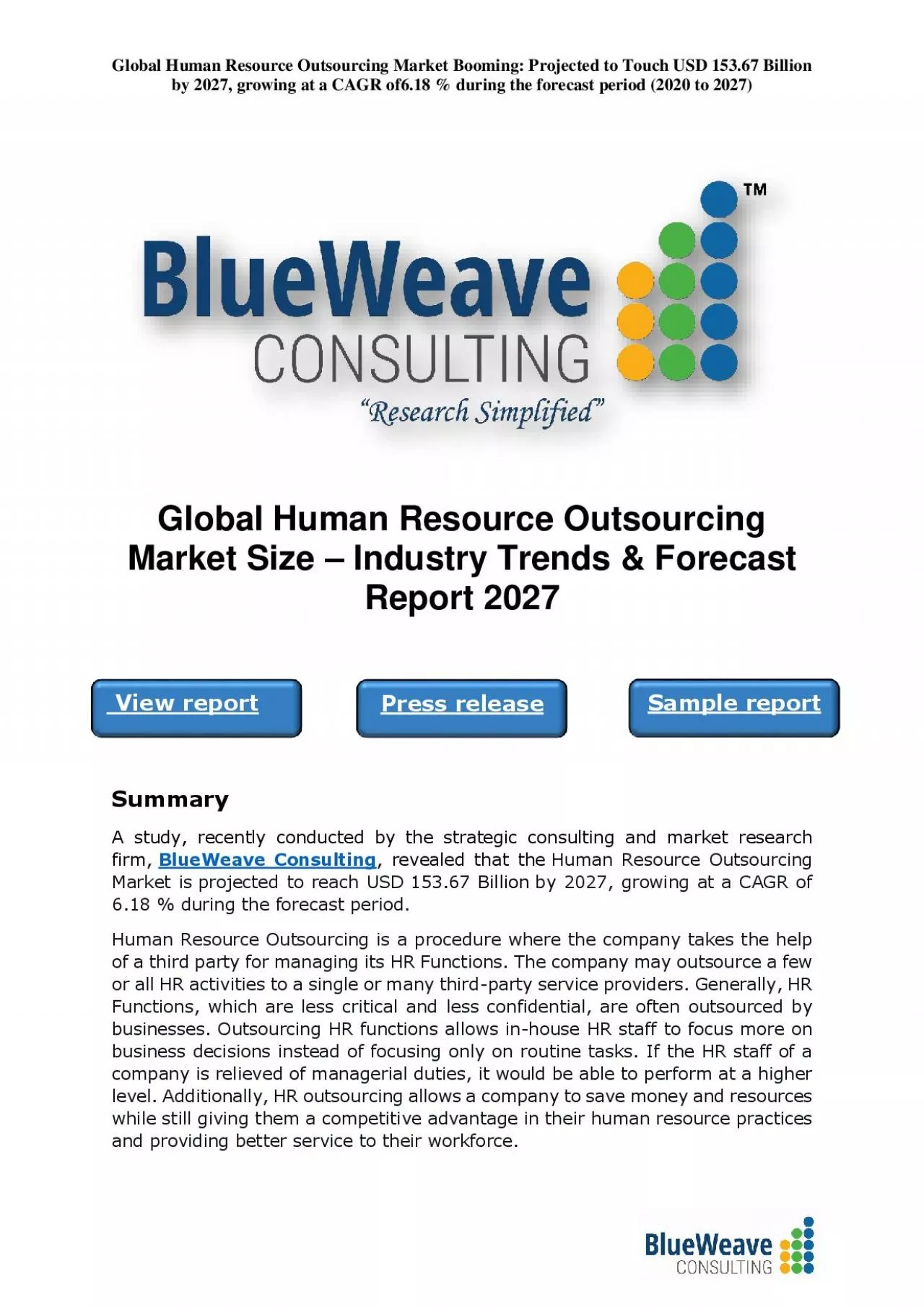 PDF-﻿Global Human Resource Outsourcing Market Size – Industry Trends & Forecast Report