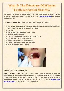 What Is The Procedure Of Wisdom Tooth Extraction Near Me?