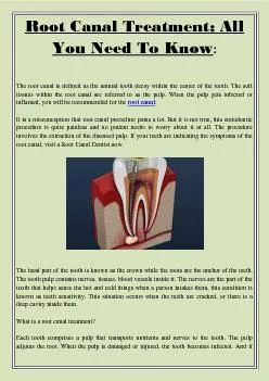 Root Canal Treatment; All You Need To Know:
