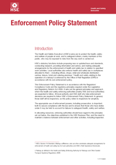 Health and Safety Executive Enforcement Policy Stateme