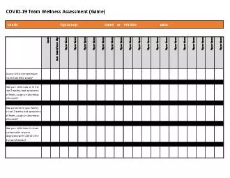 COVID-19 Team Wellness Assessment (Game)