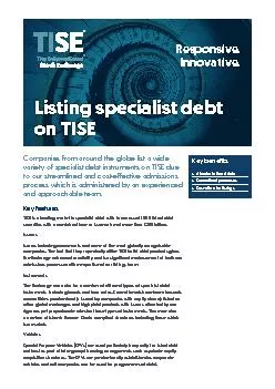 Companies from around the globe list a wide variety of specialist debt