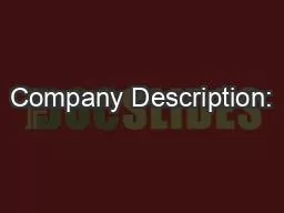 Company Description: