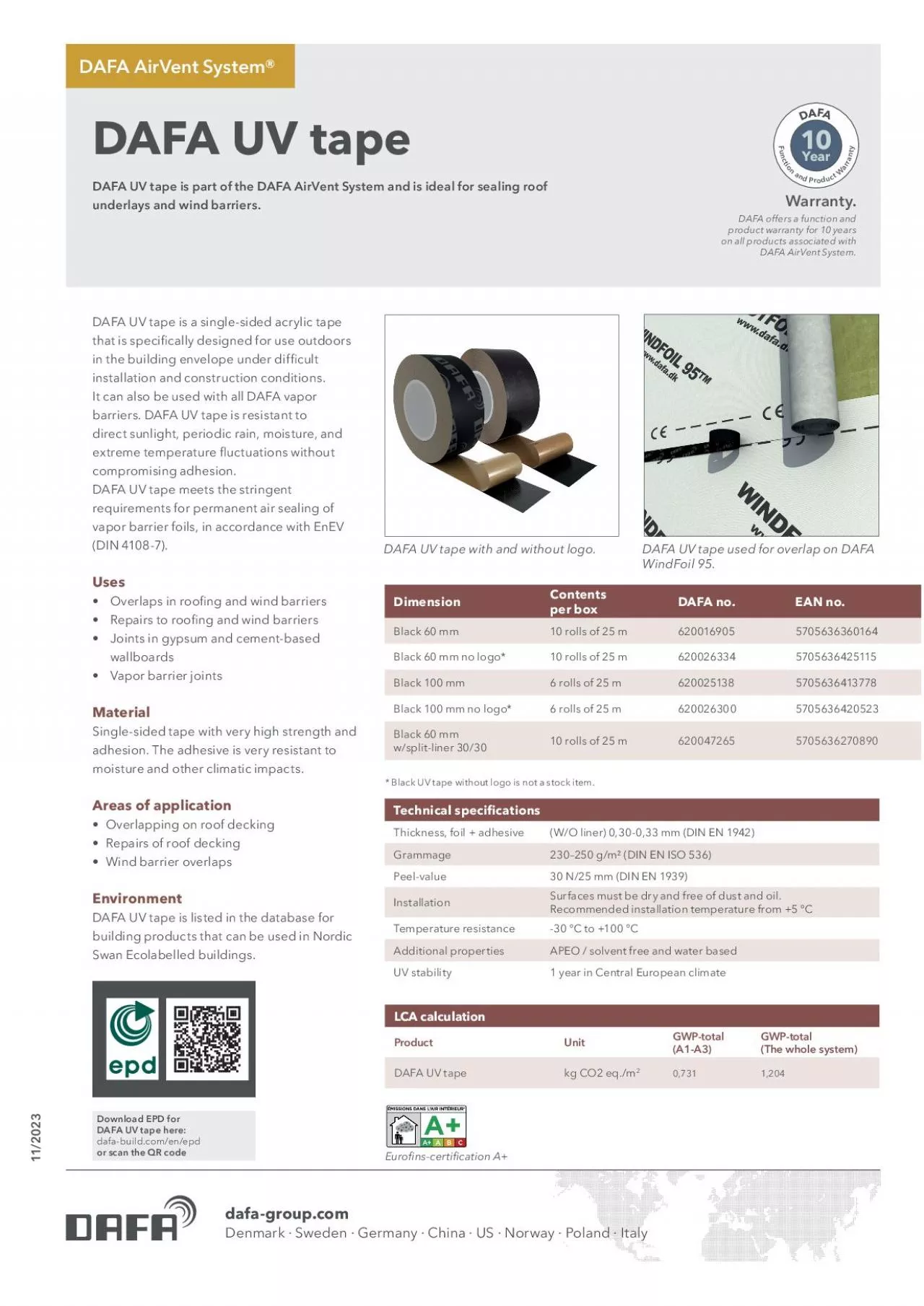 PDF-DAFA UV tapeDAFA UV tape is a part of DAFA AirVent System and is perfe