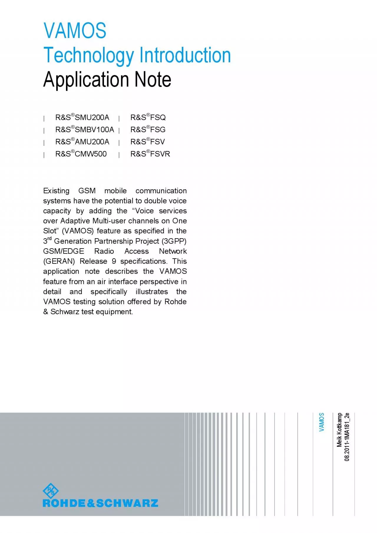 PDF-VAMOS Technology Introduction Application Note R&SSMU200A R&SSMBV100A