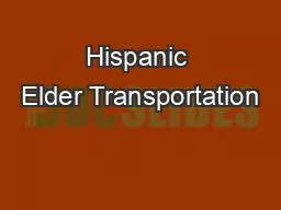 Hispanic Elder Transportation