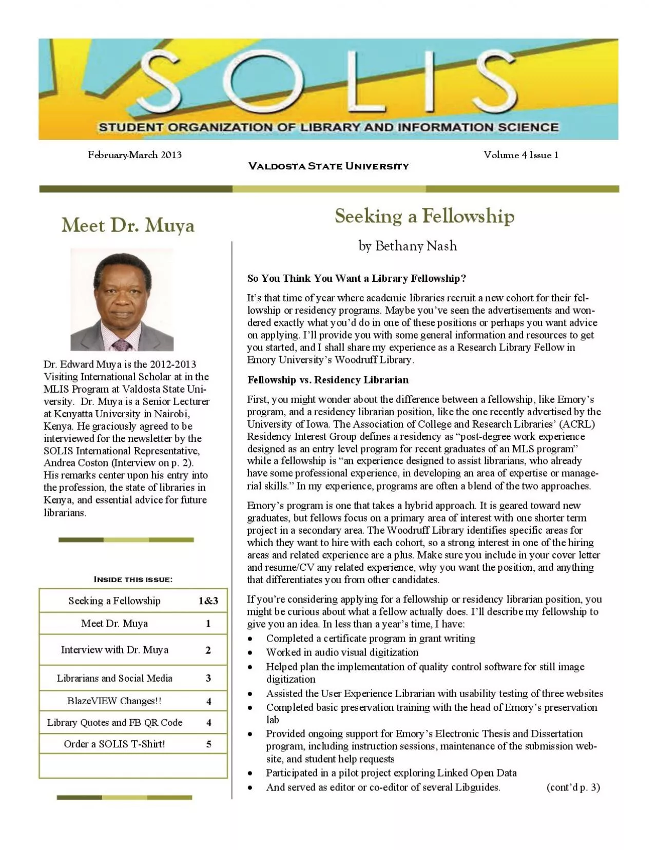 PDF-Meet Dr. Muya Dr. Edward Muya is the 2012-2013 Visiting International