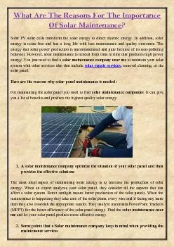 What Are The Reasons For The Importance Of Solar Maintenance?