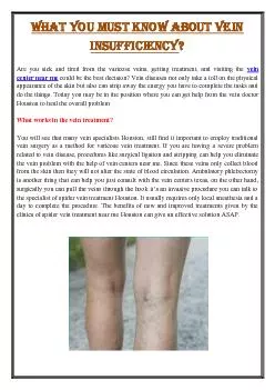 What You Must Know About Vein Insufficiency?