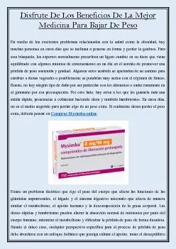 Disfrute De Los Beneficios De La Mejor Medicina Para Bajar De Peso