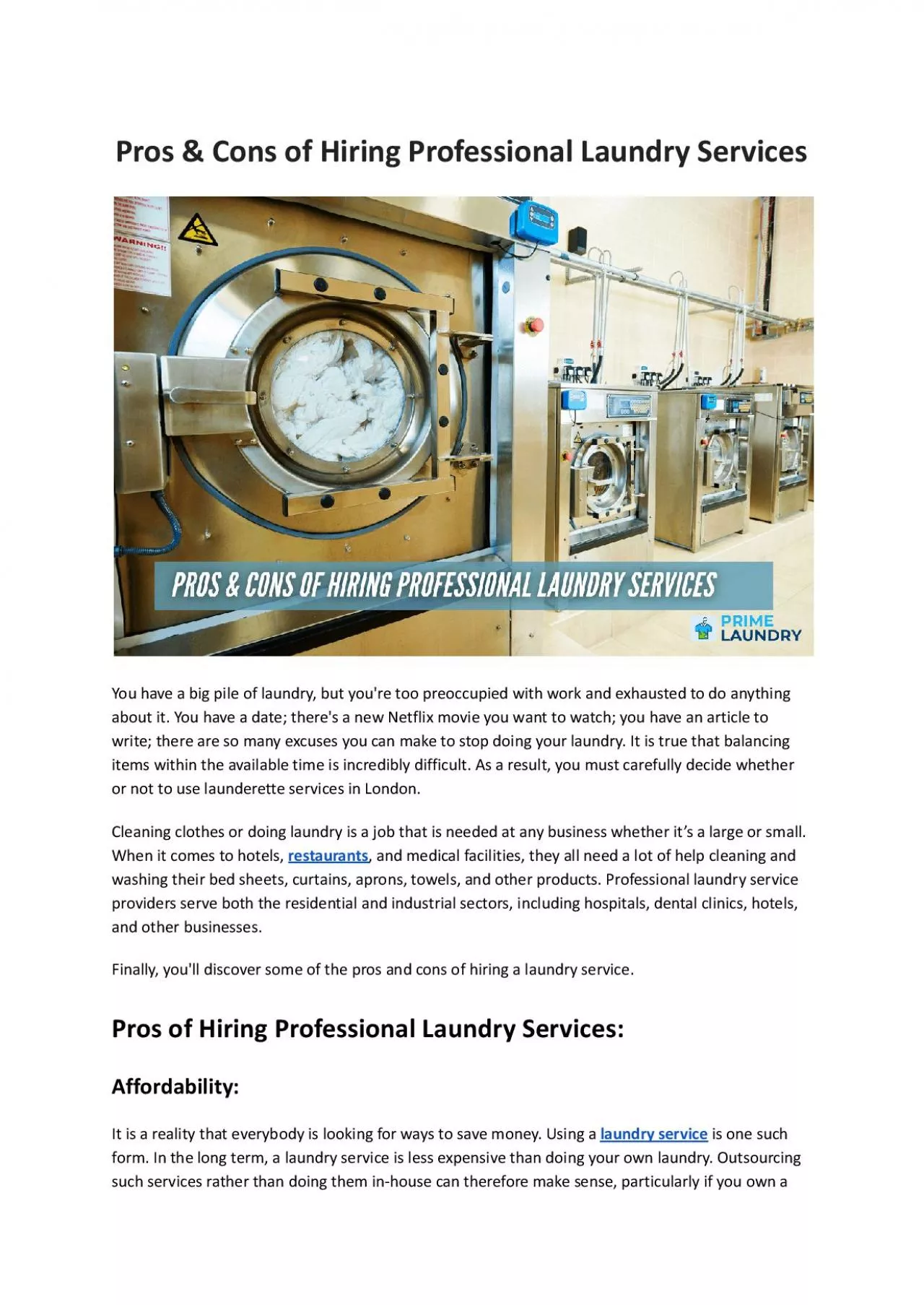 PDF-Pros & Cons of Hiring Professional Laundry Services - Prime Laundry