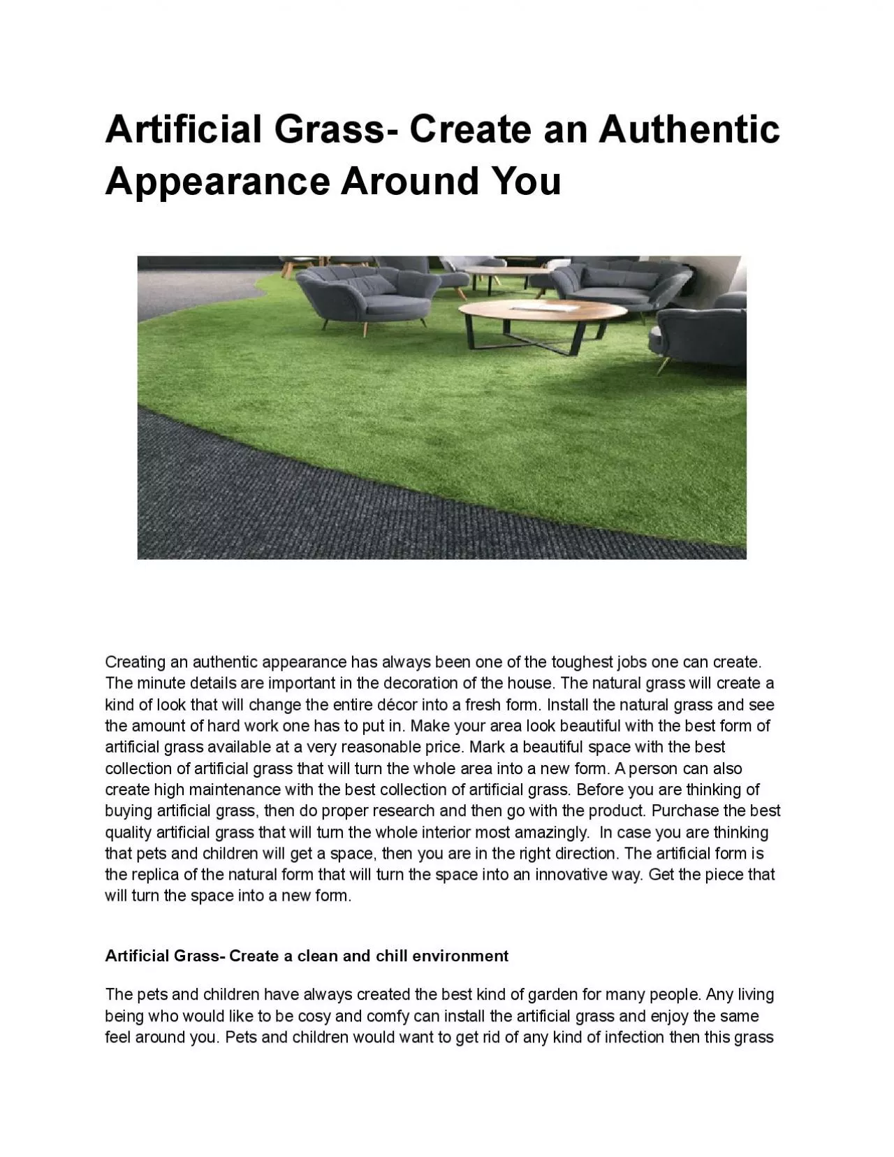 PDF-Artificial Grass - Create a Natural Look in Your House