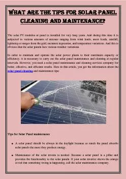 What are the Tips for Solar Panel Cleaning and Maintenance?