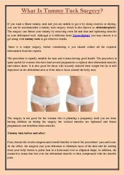 What Is Tummy Tuck Surgery?
